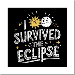 I Survived The Eclipse Funny Eclipse 2024 shirt -Eclipse Tee Posters and Art